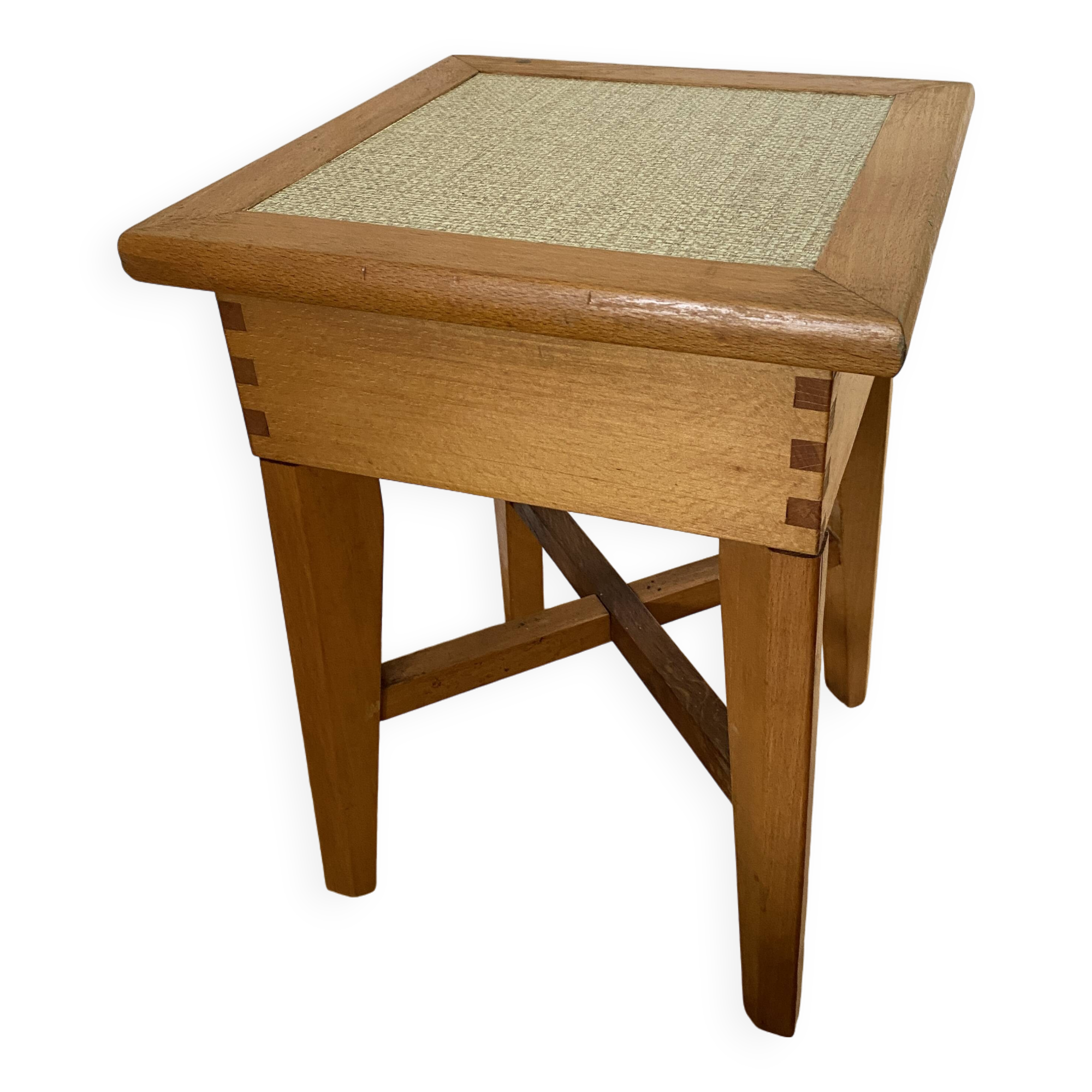 Panier Pêcheur Vintage Bois – Années 1960, Tabouret Coffre Français, Déco