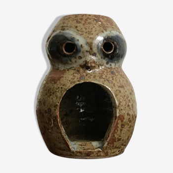 Photophore Guy Baudat zoomorph - Owl, Stoneware Owls