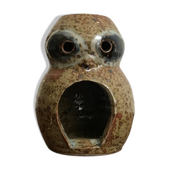 Photophore Guy Baudat zoomorph - Owl, Stoneware Owls
