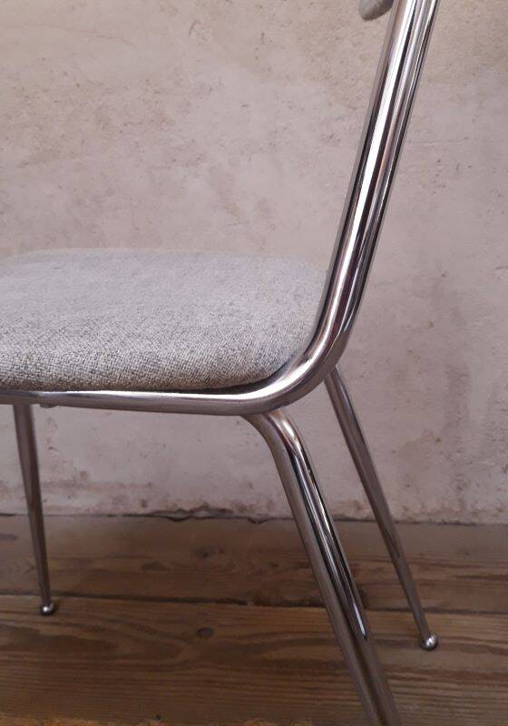 1950s chrome and fabric compass base chair
