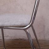 1950s chrome and fabric compass base chair