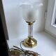 Tulip lamp in brass and glass 50s