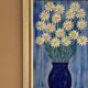 Swedish Oil on Canvas “Blue vase with flowers” by L jonsson Vintage 45x31cm