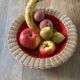 Rattan basket with red trim