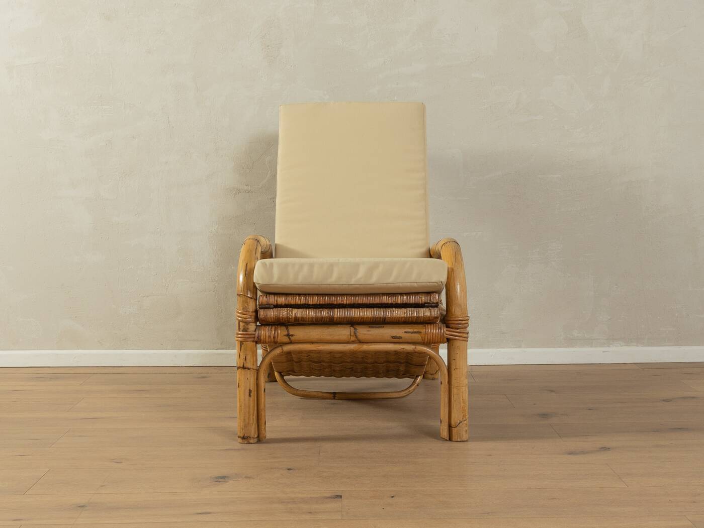Chaise longue en bambou des années 1960