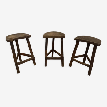 Tabourets rustique, lot de 3