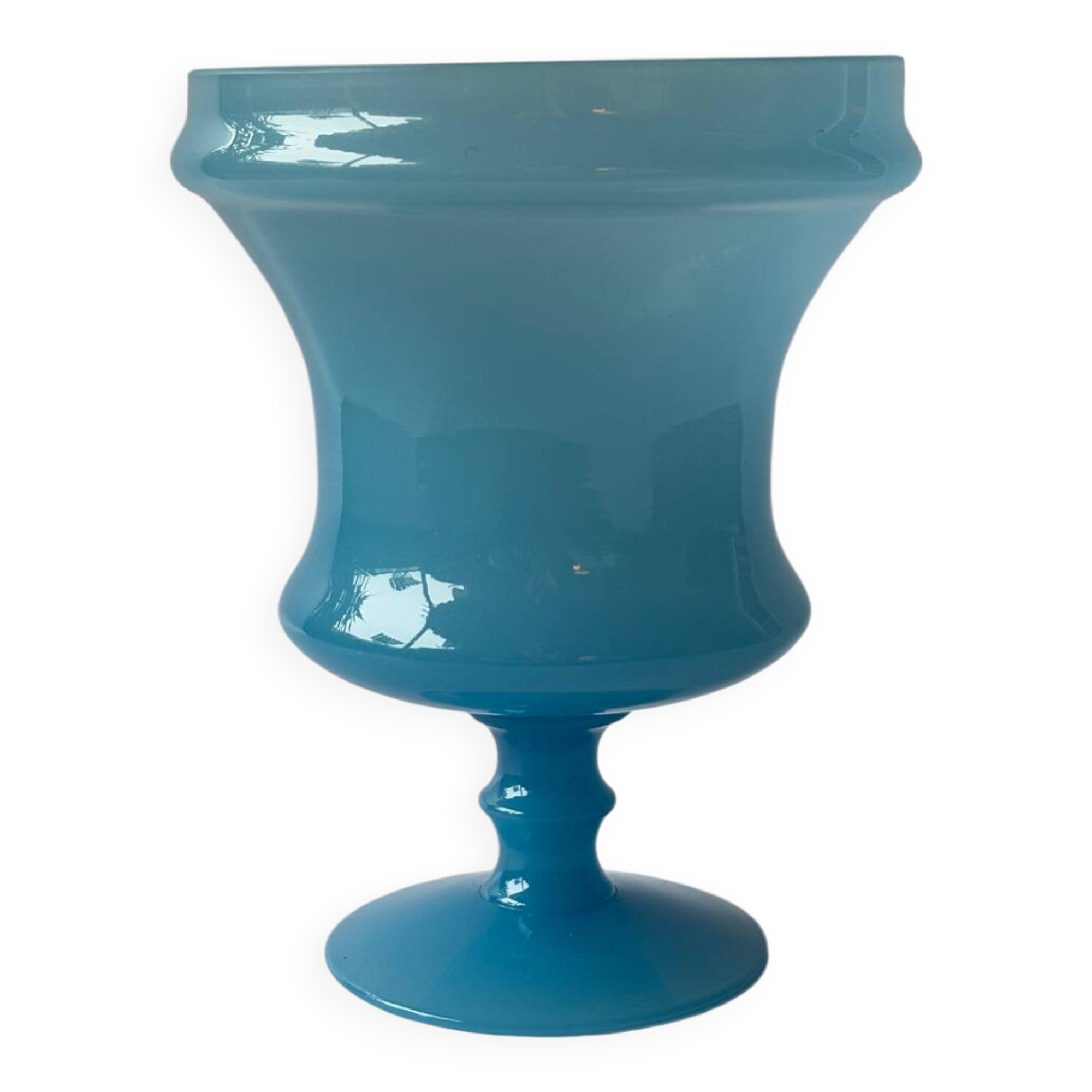 Vintage blue opaline vase