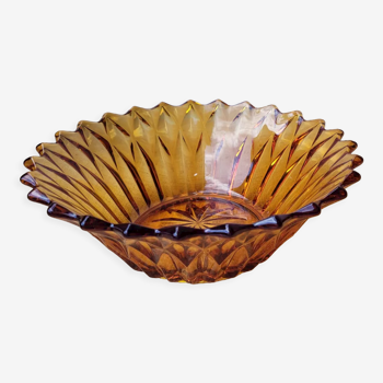 Amber glass salad bowl