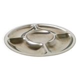 Large round compartmentalized dish in chrome-plated steel, Couzon, Design, 1970 - 35
