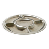 Large round compartmentalized dish in chrome-plated steel, Couzon, Design, 1970 - 35