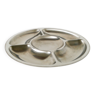Large round compartmentalized dish in chrome-plated steel, Couzon, Design, 1970 - 35