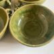 Set of 4 glazed earthenware cups for starters or dessert in green from Biot, 1960.