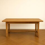Solid elm wood farmhouse table