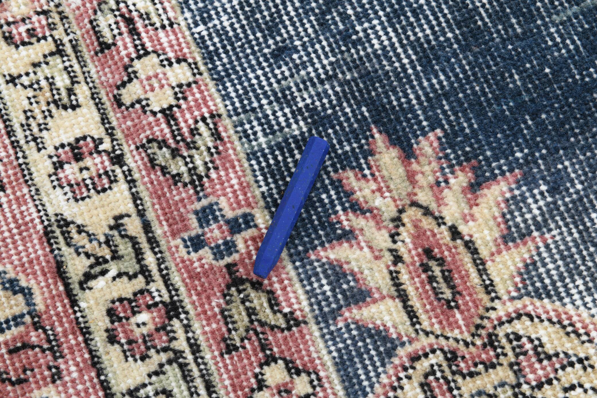 Navy Blue Vintage Runner Rug, 75x231Cm SK 6884