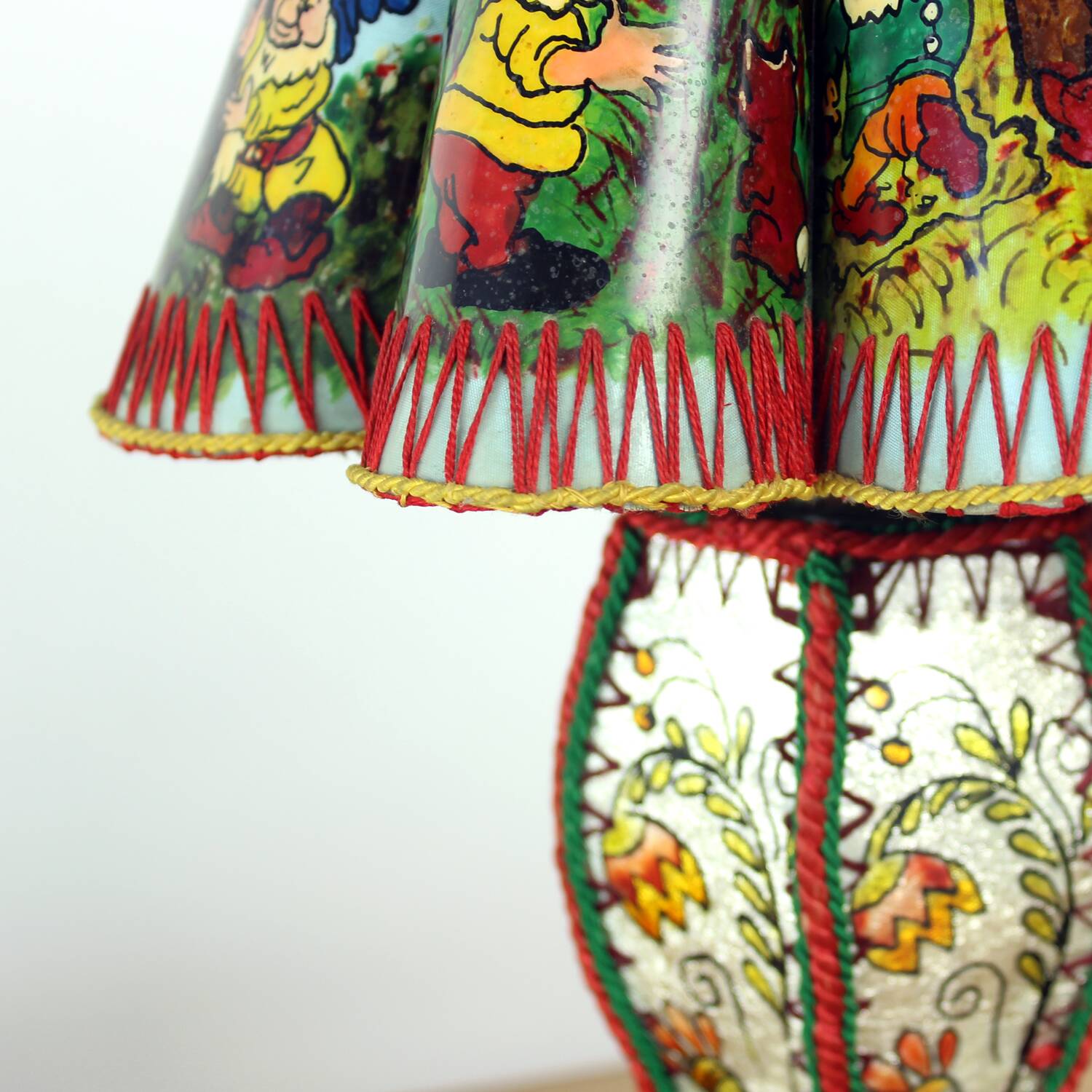 Rare Mid Century Snow White And Seven Dwarfs Children’s Table Lamp, 1950s