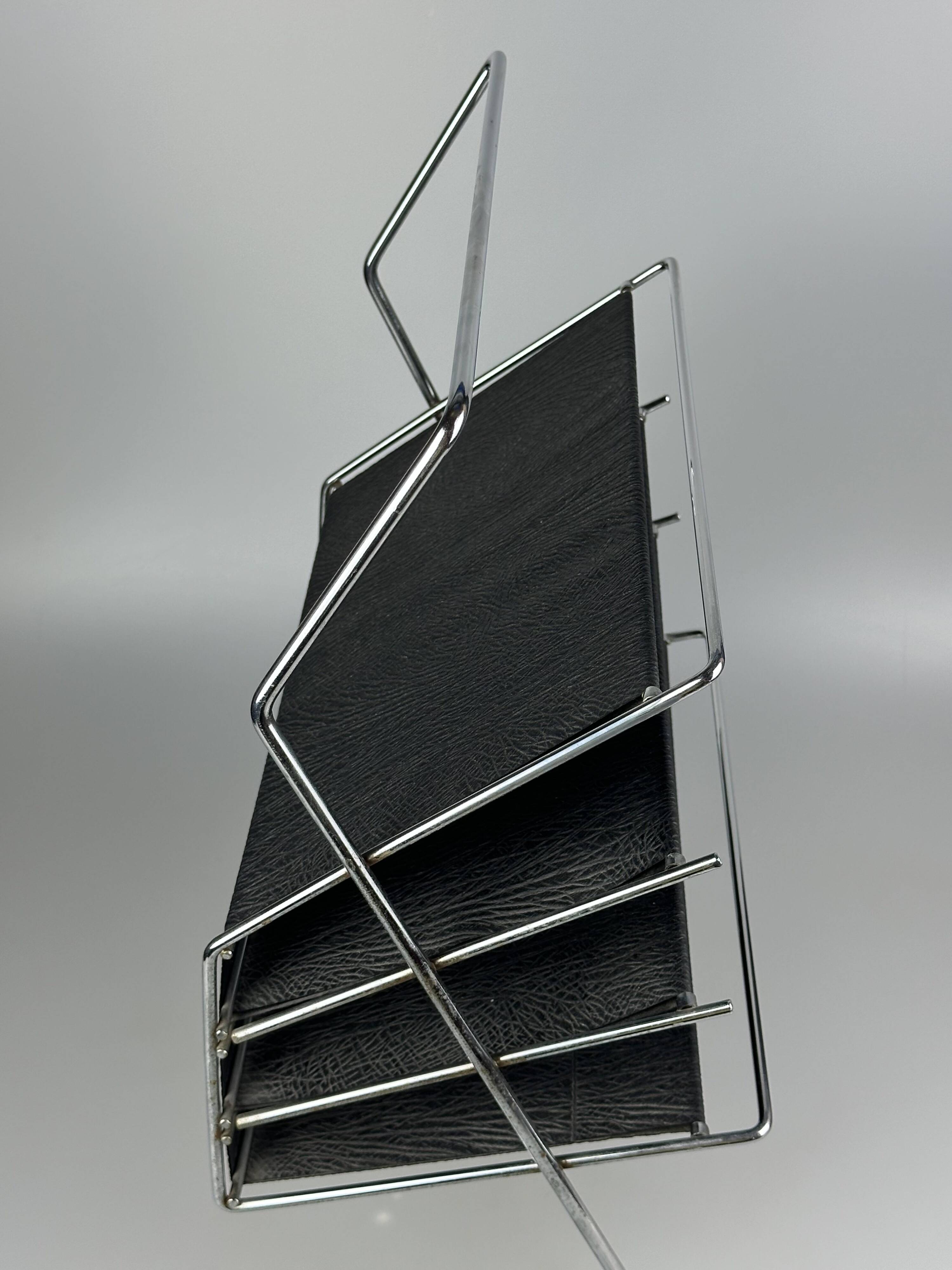 1960s/1970s Newspaper Holder Metal Plastic Space Age Mid Century