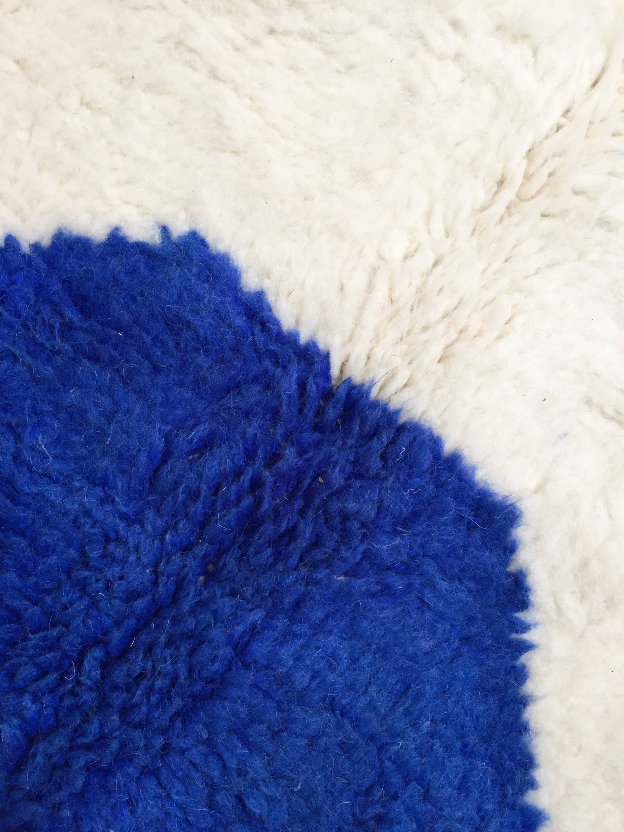 Authentic Moroccan Berber Beni Ouarain majorelle blue rug new