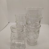6 vintage glasses with floral pattern