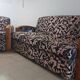 Convertible sofa and Art Deco armchair in Lelievre fabric.