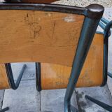Lot five vintage school chairs