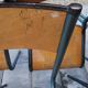 Lot five vintage school chairs