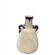 Vase pansu en céramique craquelée blanche art deco circa 1930