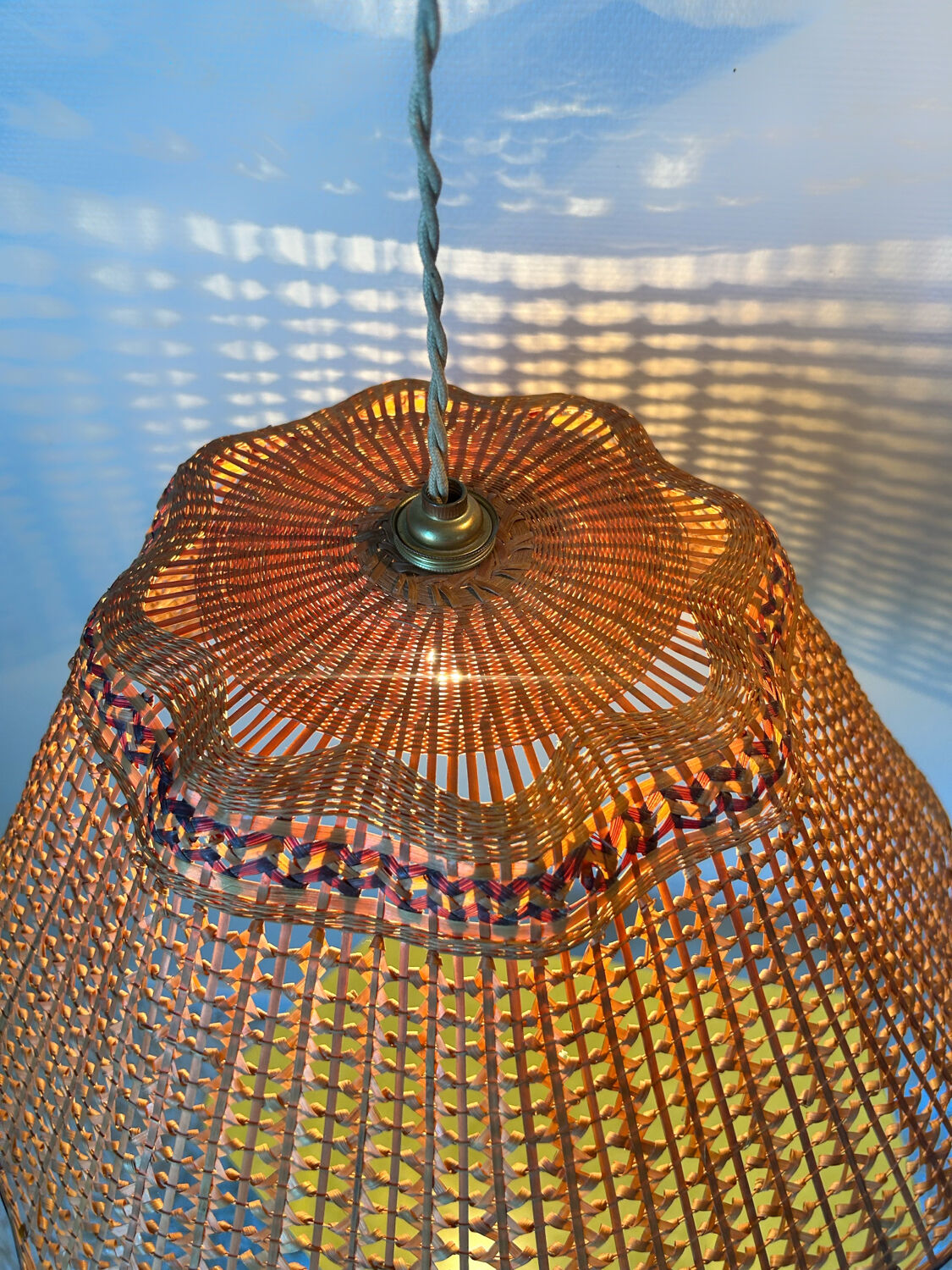 60s rattan chandeliers (X2)