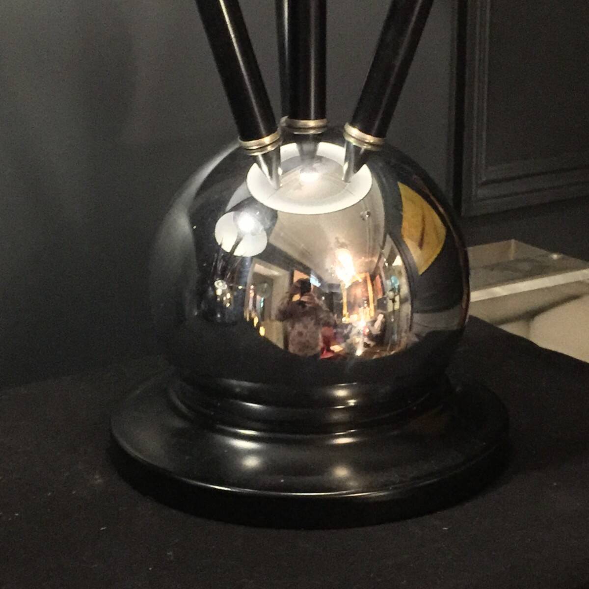 Pair of Art Deco "Sputnik Ball" Lamps in the Jacques Adnet style, circa 1930/4