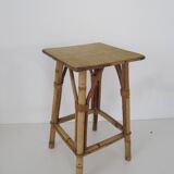 Vintage square rattan stool