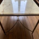 Marble and brass coffee table