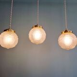 Art Deco satin glass pendant (2 available), 1920s-30s