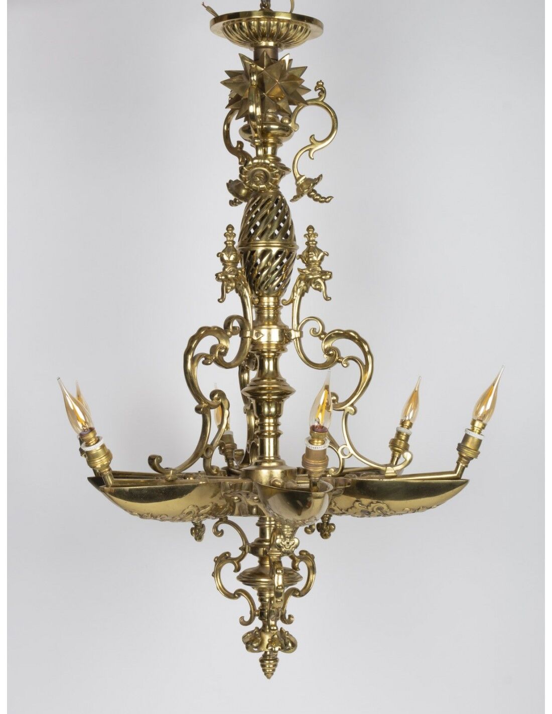 Lustre en bronze doré d'epoque Napoléon III