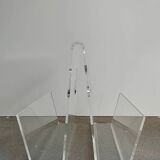 Vintage plexiglass magazine holder, 1970s