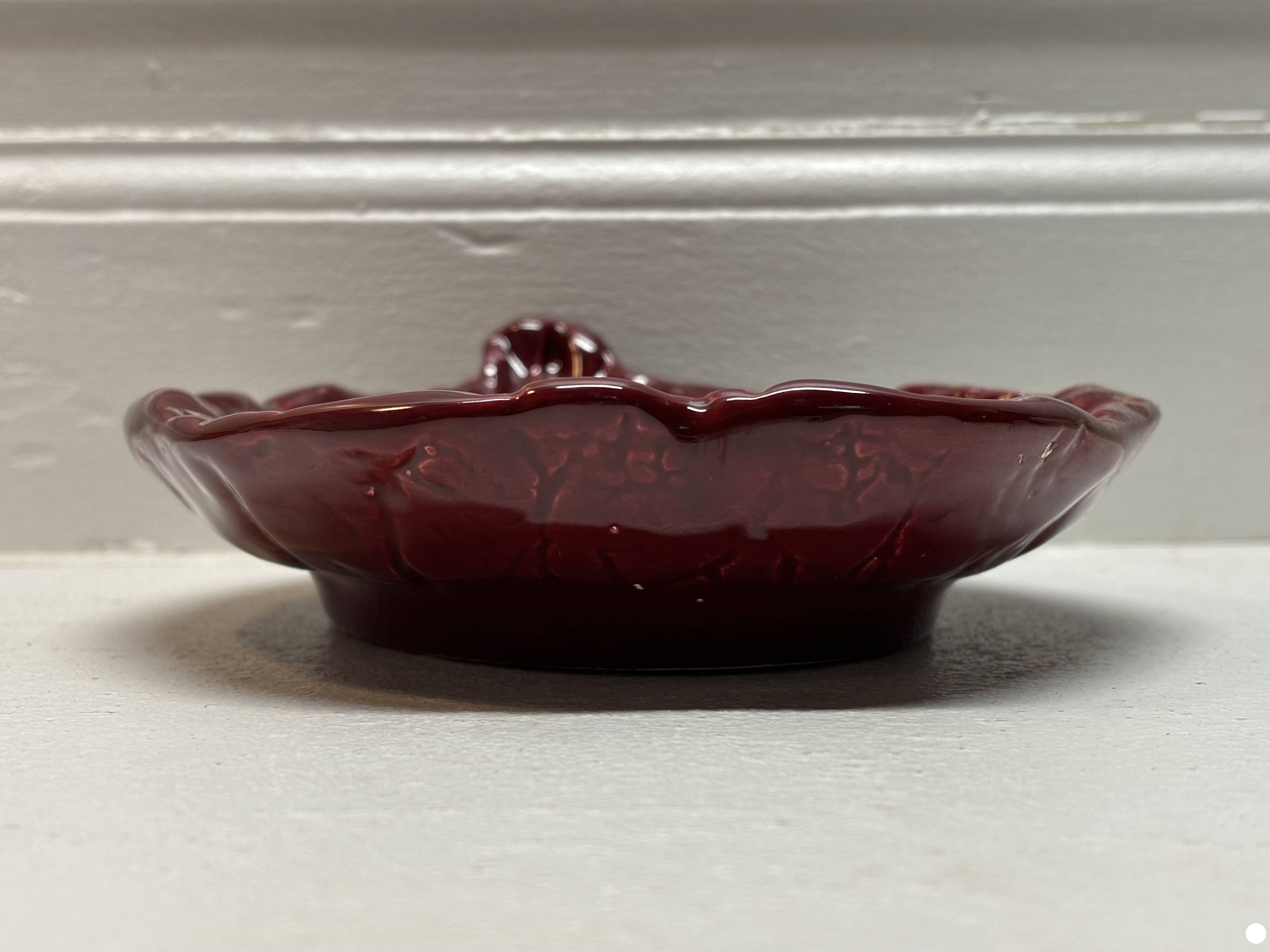 Red cabbage leaf slip dish