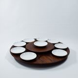 Teak turntable, Scandinavian, large model
