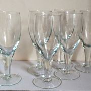 Six verres à pieds en verre soufflé XXL