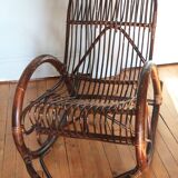 Franco Albini style bamboo rocking chair