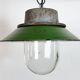 Green Enamel and Cast Iron Industrial Pendant Light, 1960s