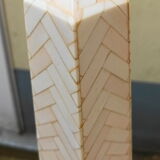 Pair of obelisk in bone marquetry, 70s