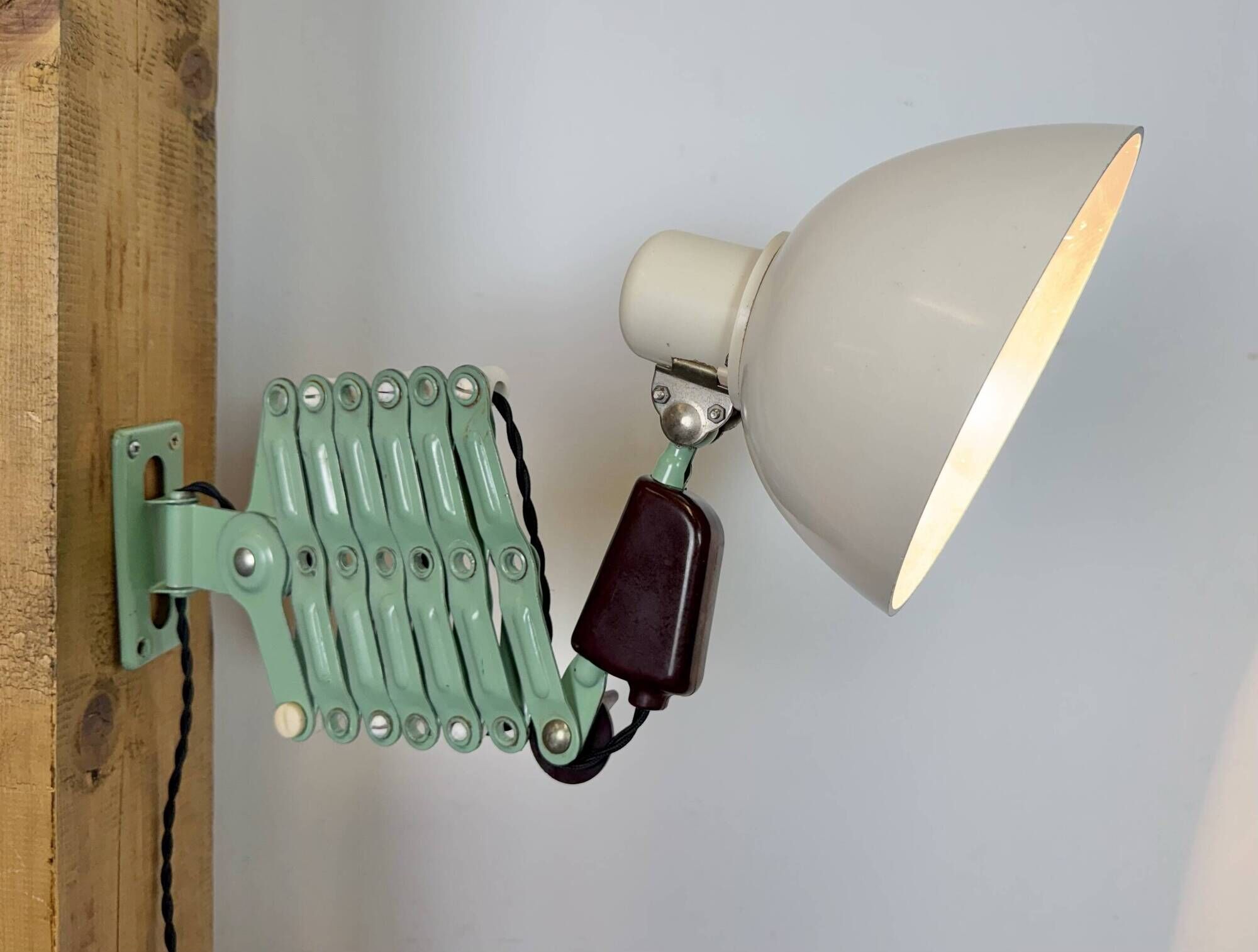 Industrial East German Scissor Lamp from VEB Zweckleuchtenbau Dresden, 1950