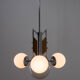 Wood and chrome functionalist chandelier, 1940s