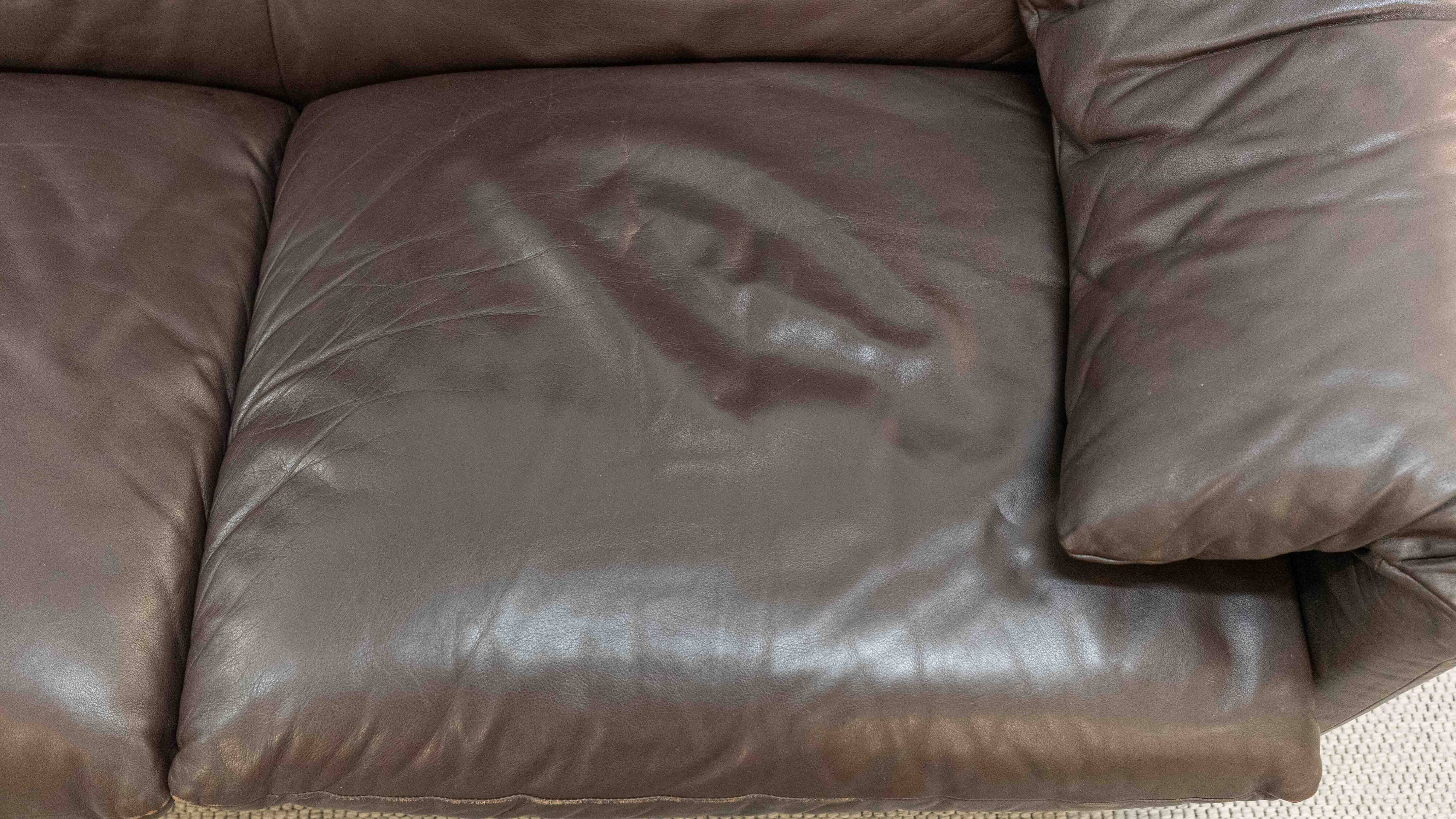 Cassina Maralunga 3seat-Sofa in darkbrown leather by Vico Magistretti