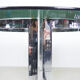 Milo Baughman chrome and smoked glass dinner table, 1970's