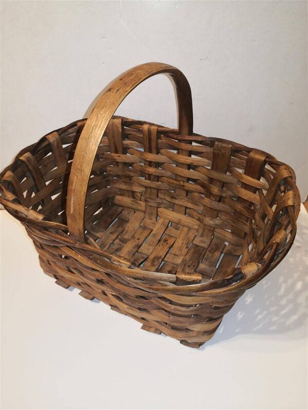 Rare ancien panier en bois rétro rétro vintage / XXème