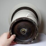 Large modern Raku beige and brown Keramos Sèvres lamp - Jean Besnard 1889-