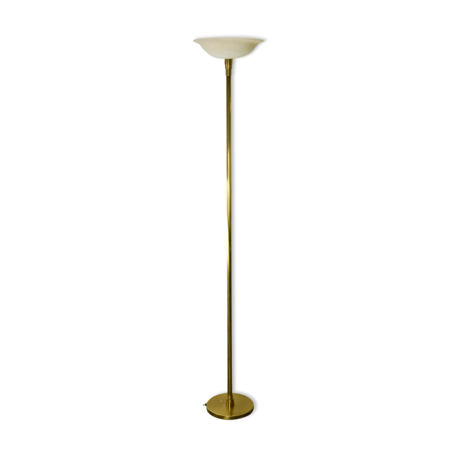 Floor lamp Gianfranco Frattini, metal gold and alabaster, Relco Milano