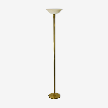 Floor lamp Gianfranco Frattini, metal gold and alabaster, Relco Milano