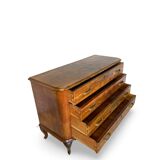 Italian art deco burl walnut chest of drawers, 1930s/1940s