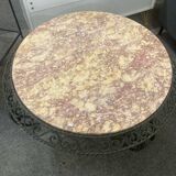 wrought iron and marble coffee table