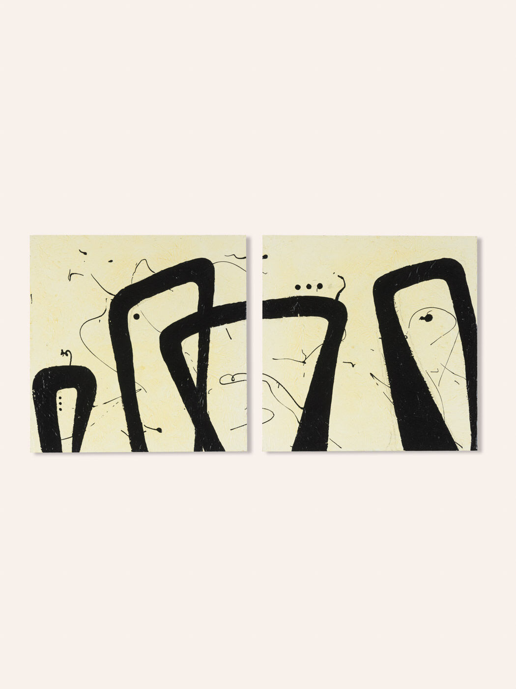 People, mixed media on hardboard, 82 x 41cm (set)